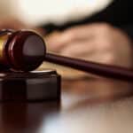 Closeup of a gavel on a judge's desk